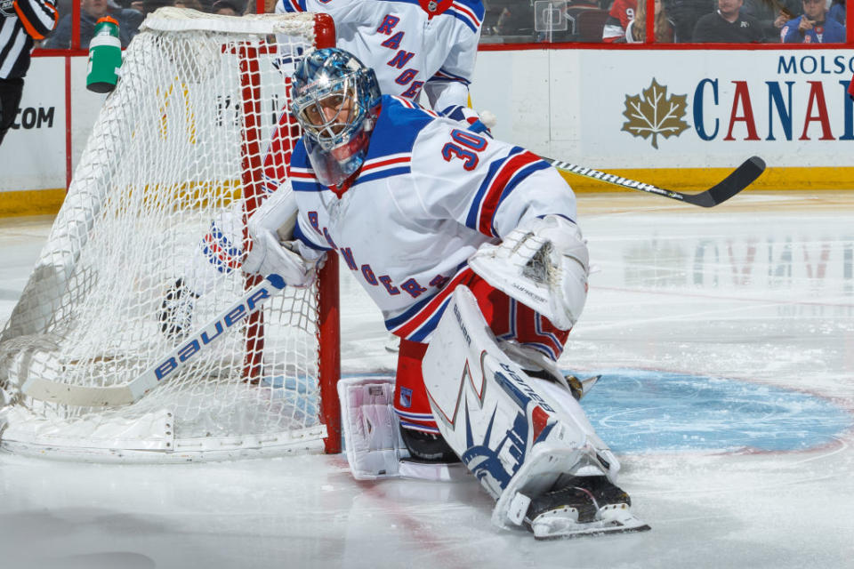 The Rangers would love to move Henrik Lundqvist, but it doesn’t seem like they can. (Francois Laplante/NHLI via Getty Images)