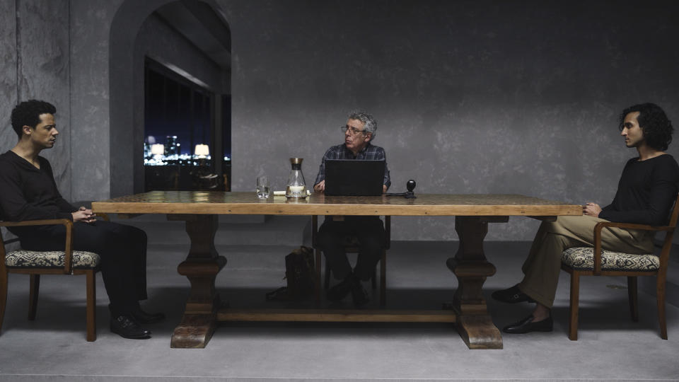 From left: Jacob Anderson, Eric Bogosian as Daniel Molloy, and Assad Zaman in <i>Anne Rice's Interview With the Vampire</i> Season 2 finale<span class="copyright">AMC</span>