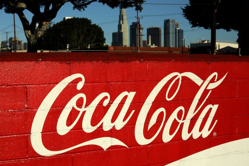 FILE PHOTO: The wall of the Coca Cola bottling plant is seen in Los Angeles
