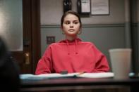 <p>When Mabel is pictured in questioning during episode one of season two, she wears an oversize red hoodie with the same black leggings she was pictured in at the end of season one, along with classic <a href="http://www.asos.com/us/dr-martens/dr-martens-modern-classics-smooth-1460-8-eye-boots/prd/12792585" class="link " rel="nofollow noopener" target="_blank" data-ylk="slk:Dr. Martens 1460 boots">Dr. Martens 1460 boots</a> and her Jennifer Fisher hoops.</p>