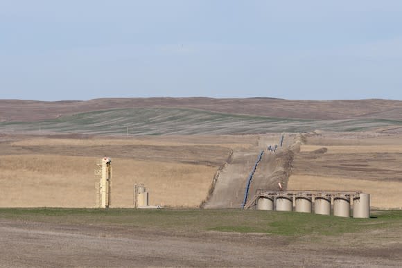 A pipeline under construction in North Dakota.