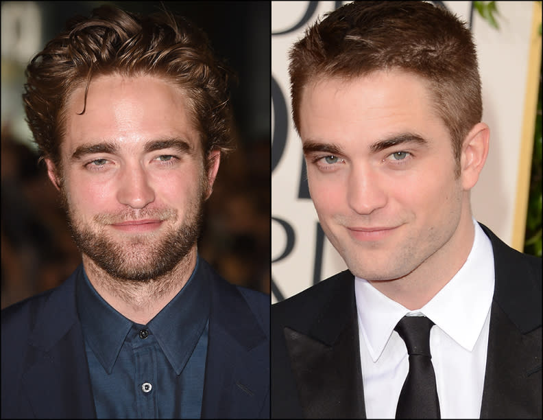 The “Twilight” star has gone both routes, but one thing is for certain: a clean shave knocks a few years off his look.