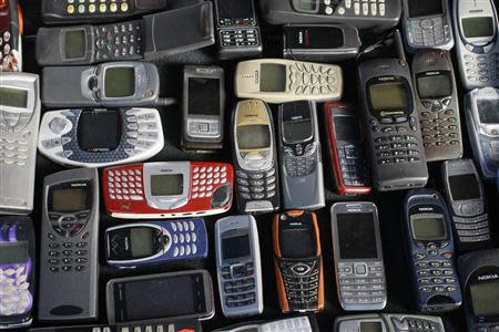 A collection of Nokia mobile phones is pictured in Warsaw in this May 8, 2012 file photo illustration. REUTERS/Kacper Pempel/Files