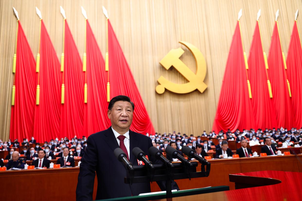 Chinese President Xi Jinping delivers a speech during the opening ceremony of the 20th National Congress of China's ruling Communist Party in Beijing on Oct. 16, 2022. He is arguably the most powerful Chinese politician since Mao Zedong.