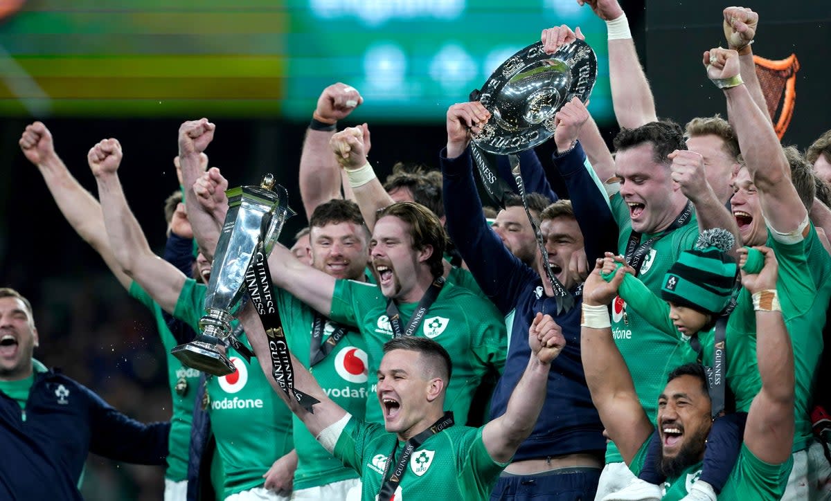 Ireland secured a grand slam in Dublin for the first time  (PA)