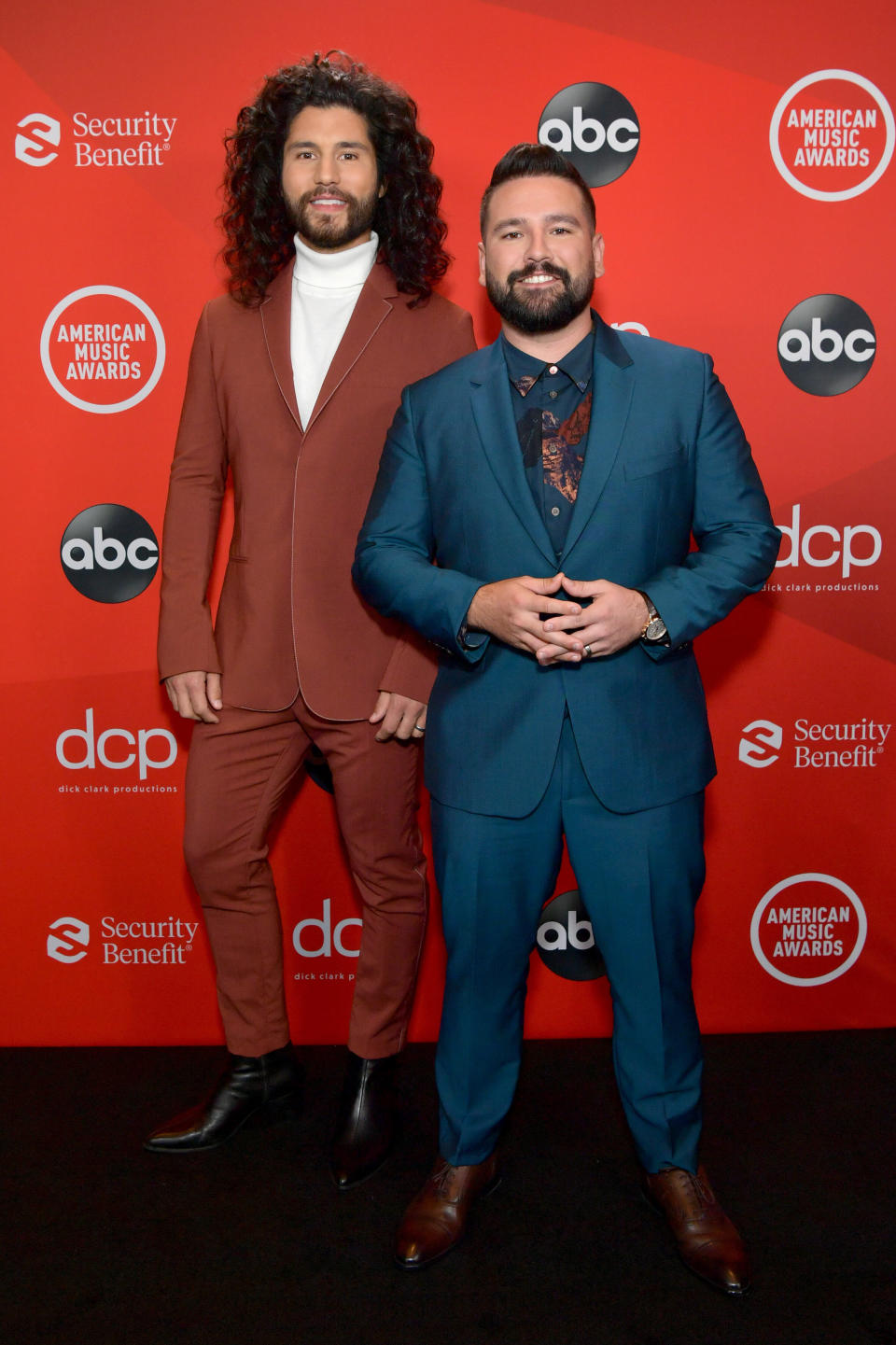 Dan Smyers and Shay Mooney of the country duo Dan + Shay attend the 2020 American Music Awards at the Microsoft Theater on Sunday in Los Angeles. (Photo: Emma McIntyre /AMA2020 via Getty Images)