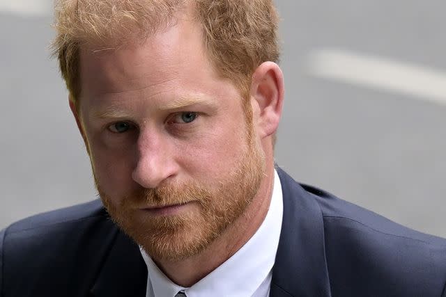 <p>James Veysey/Shutterstock</p> Prince Harry arrives at court for a second day on the witness stand