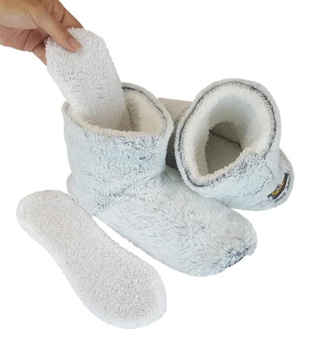 USB Heating Slippers Electric Microwavable Slippers Heated Up Winter House Shoes 1 Pair Coffee 