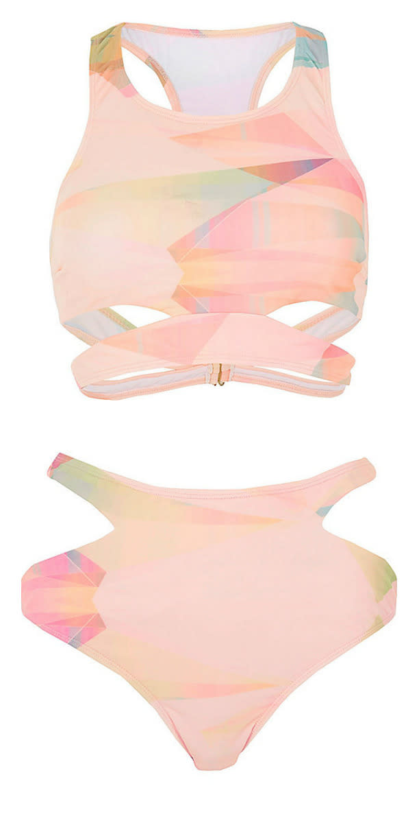 Pink Print Cut-Out Bikini