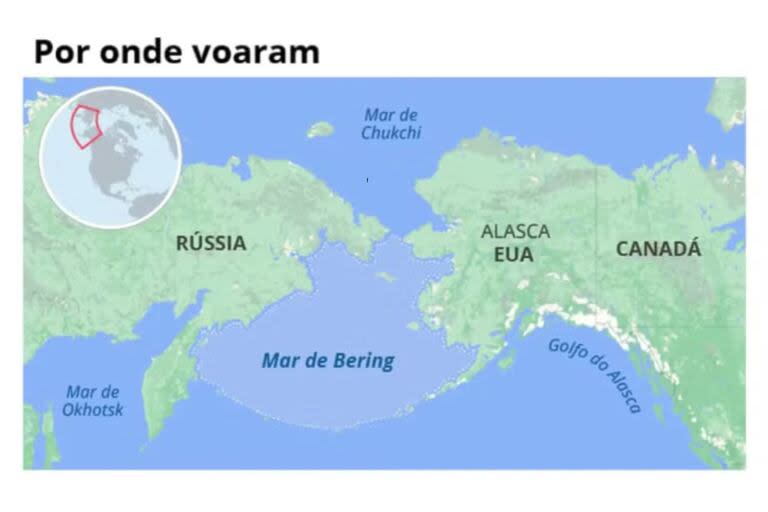 The map shows the route taken by the Russian planes (Photo: Arte O Globo)