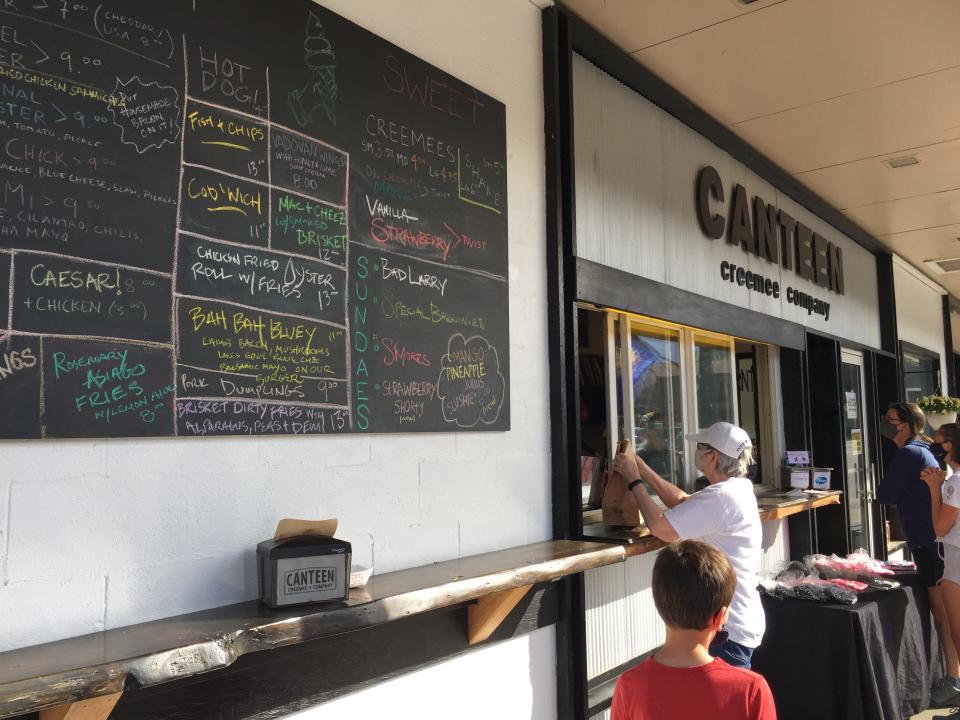 Customers line up at Canteen Creemee Company in Waitsfield.