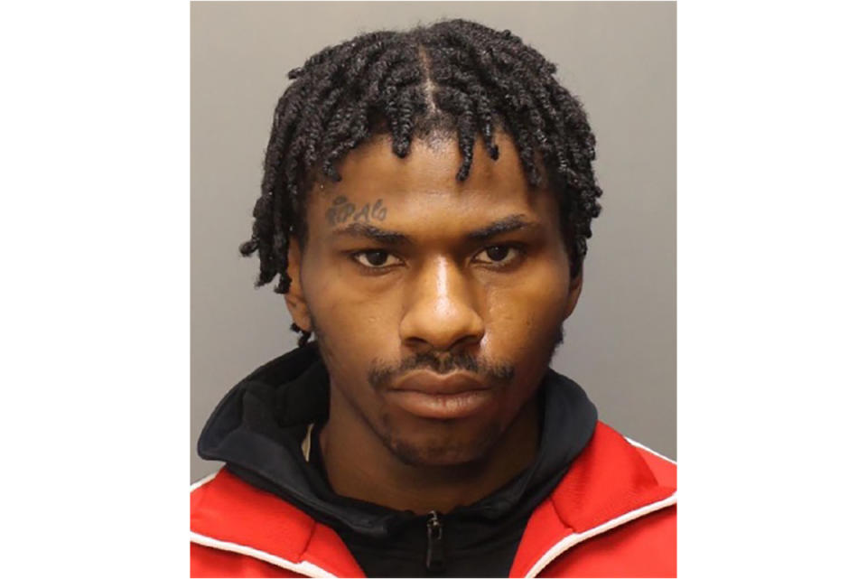 This photo provided by Philadelphia Police Department shows Michael Abrams. Police said Abrams was arrested Monday, May 15, 2023, in Berwyn, Pa., and faces charges of criminal conspiracy, hindering apprehension, escape and criminal use of a communication facility in the May 7 escape of 18-year-old Ameen Hurst and 24-year-old Nasir Grant. The two, who were in the same unit but in different cells, were gone for nearly 19 hours before officials knew they were missing. (Philadelphia Police Department via AP)