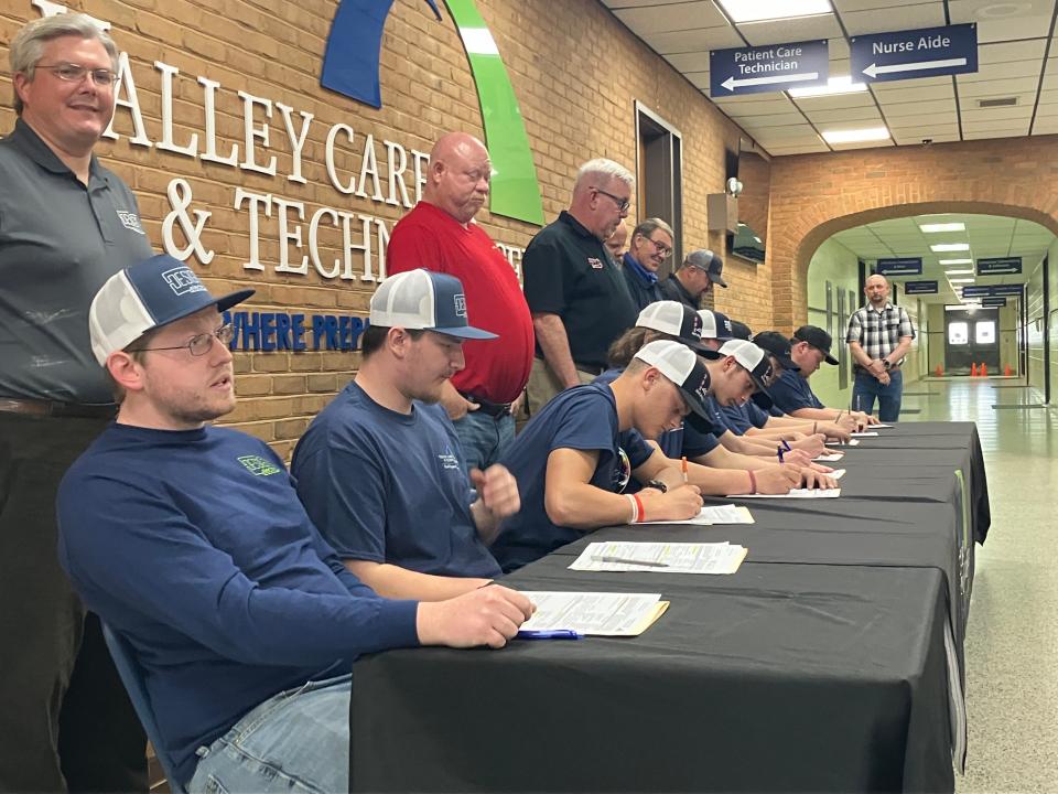 Augusta County and Waynesboro students from Valley Career and Technical Center were honored as registered apprentices during a ceremony at the Fishersville school Wednesday, March 13.