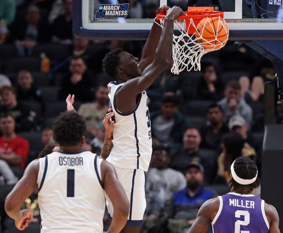 Will Utah State basketball upset Purdue in the NCAA Tournament? March Madness picks, predictions and odds weigh in on the second-round game.