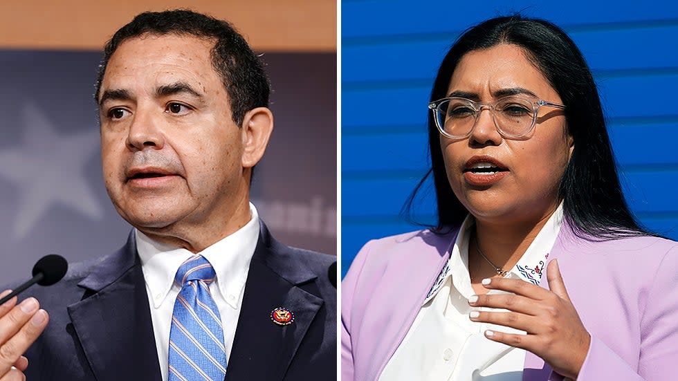 Rep. Henry Cuellar (D-Texas) and Jessica Cisneros