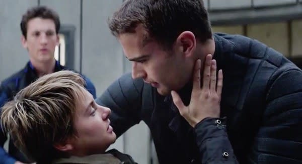 Tris dying in Four's arms
