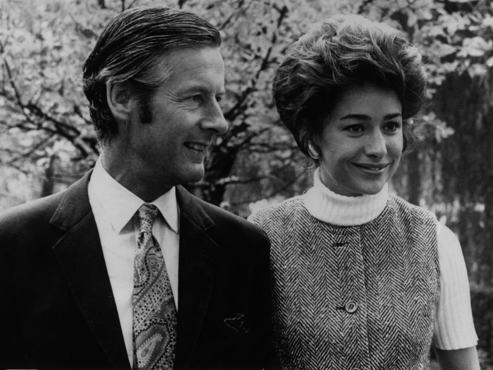 Group Captain Peter Townsend of the Royal Airforce and former King's equerry, with his wife Maria Luce Jamagne in Milan in 1975.