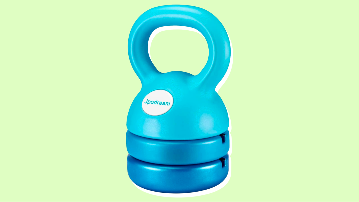 This colorful Jpodream kettlebell is an easy way to add some brightness to your home gym.
