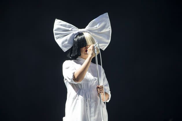 Sia pictured performing on stage in 2016