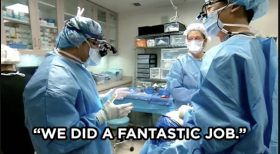 two surgeons saying, "we did a fantastic job."