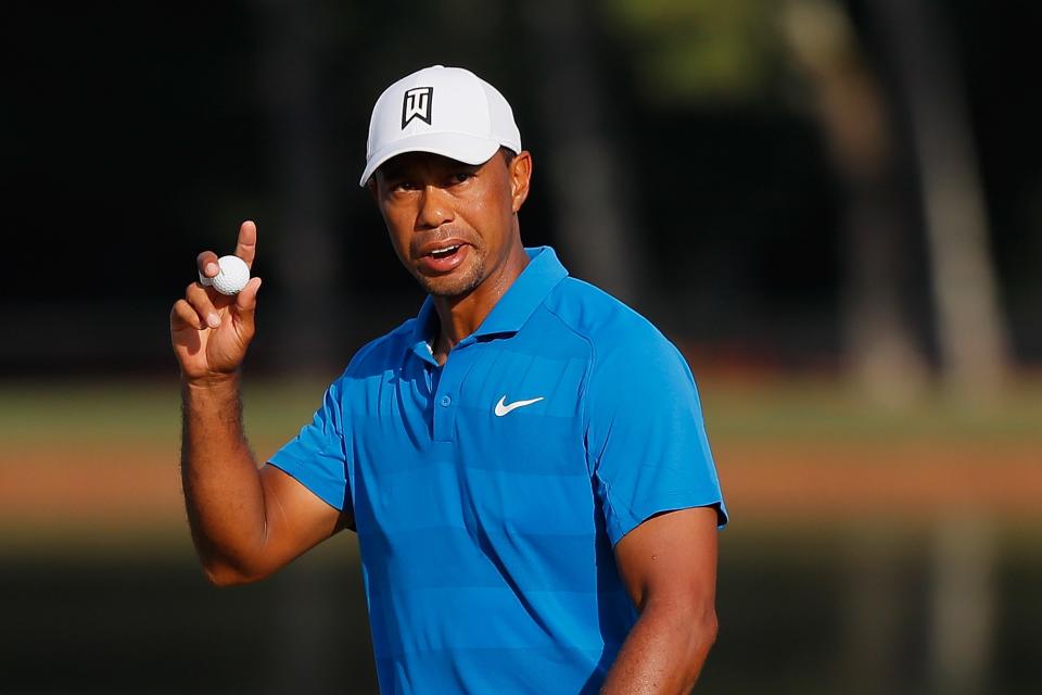 Tiger Woods enters Sunday with a three-shot lead at the Tour Championship, in position to win for the first time in five years.