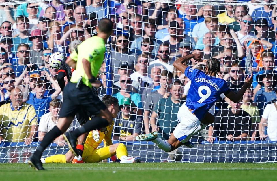 Dominic Calvert-Lewin scored a fine goal to double Everton’s lead at Goodison Park (Peter Byrne/PA Wire)