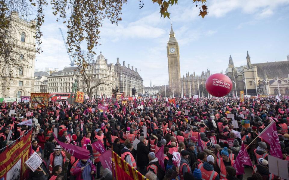 Royal Mail staff gathered for a rally in what they claimed was the biggest postal workers’ demonstration in living memory - Anadolu Agency/Getty Images