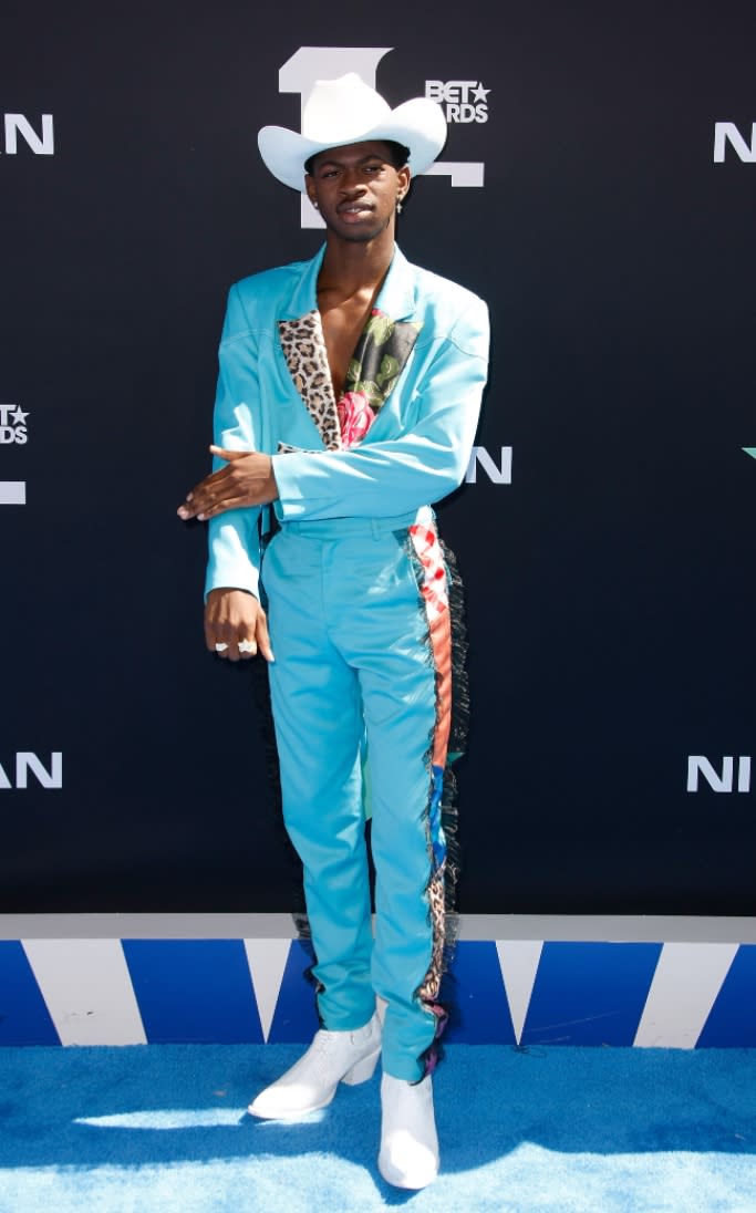Lil Nas X wearing Pyer Moss at the BET Awards. - Credit: Shutterstock
