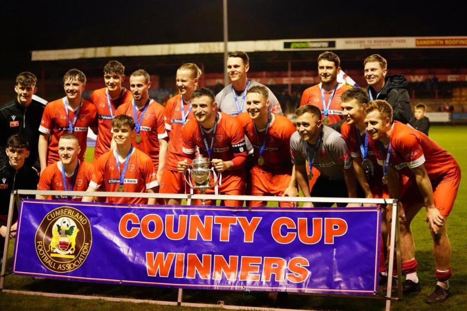 Workington Reds lift the Fred Conway Cumberland Cup <i>(Image: Barbara Abbott)</i>