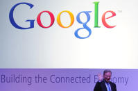 CEO of google Eric Schmidt during a presentation.