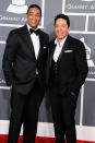 Don Lemon and Dave Koz arrive at the 55th Annual Grammy Awards at the Staples Center in Los Angeles, CA on February 10, 2013.