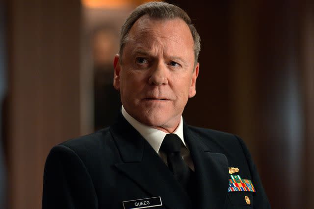 <p>Paramount Pictures/Paramount+ with SHOWTIME</p> Kiefer Sutherland in "The Caine Mutiny Court-Martial"