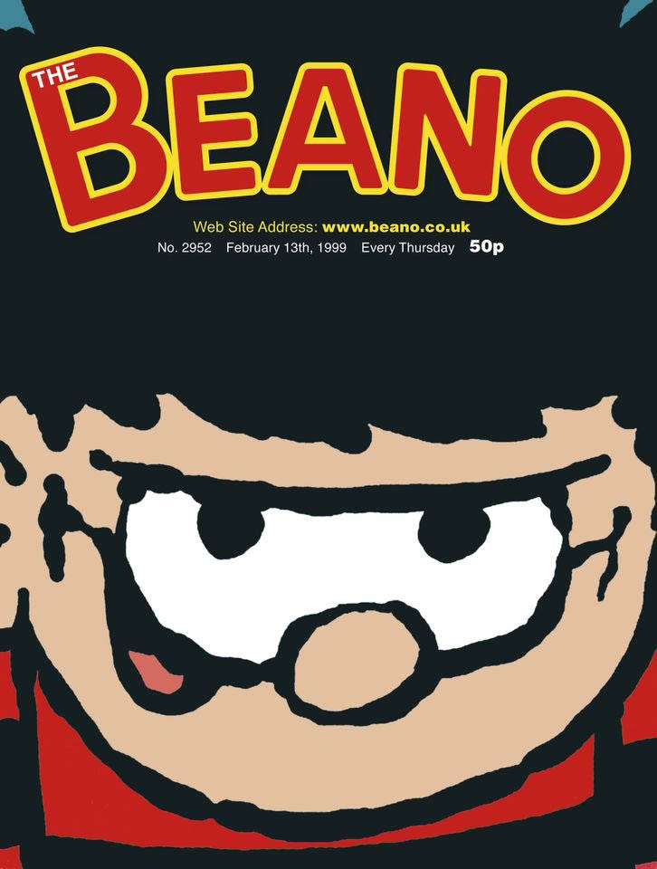 The Beano: 'Dennis the Menace', 1999. The mischievous comic character got a makeover when he appeared on the cover of the 1999 issue for the first time in non-comic-strip style (PPA)