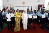 <p>Camilla and the First Lady of Ghana, Rebecca Akufo-Addo, attend the Queen's Commonwealth Essay Competition. </p>