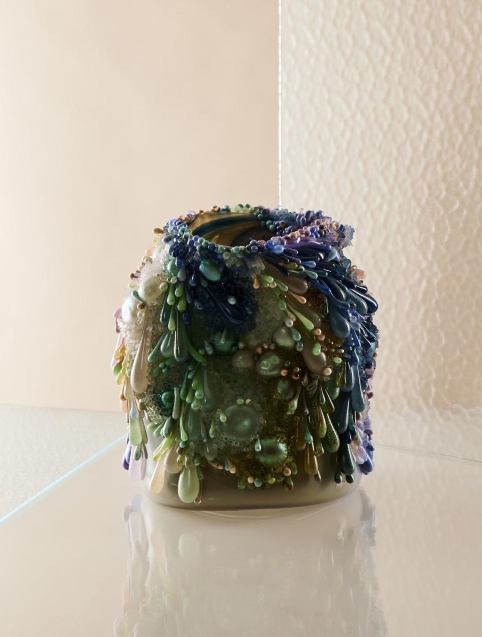 marie glass vase by laura kramer from heller gallery