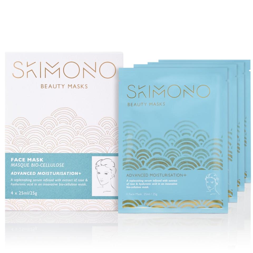 Skimono Advanced Moisturisation + Bio-Cellulose Face Mask x4 Pack (Skimono)