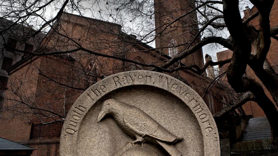 marker at edgar allen poe's original grave site