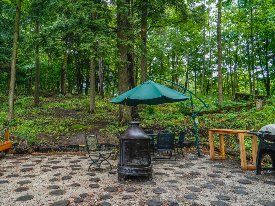 The patio outside of the dome