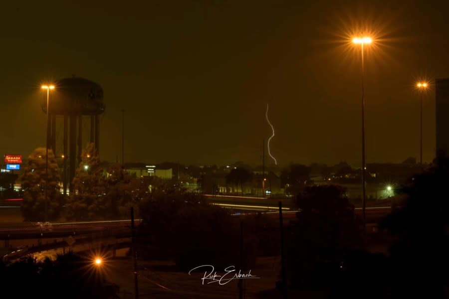 Lightning in Metairie on Thursday, May 16, 2024. (Courtesy: Rick Erbach)