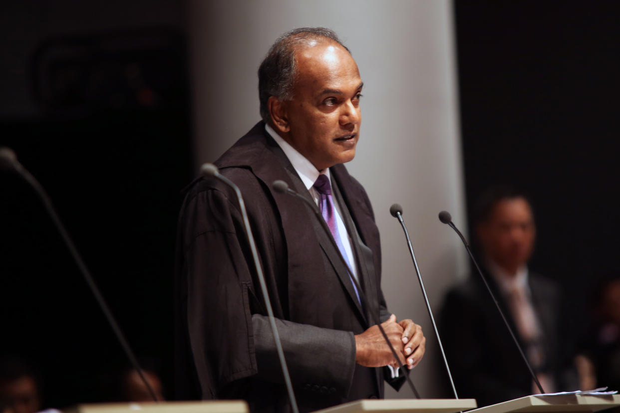 Photo of Law and Home Affairs Minister K Shanmugam: Dhany Osman/Yahoo News Singapore
