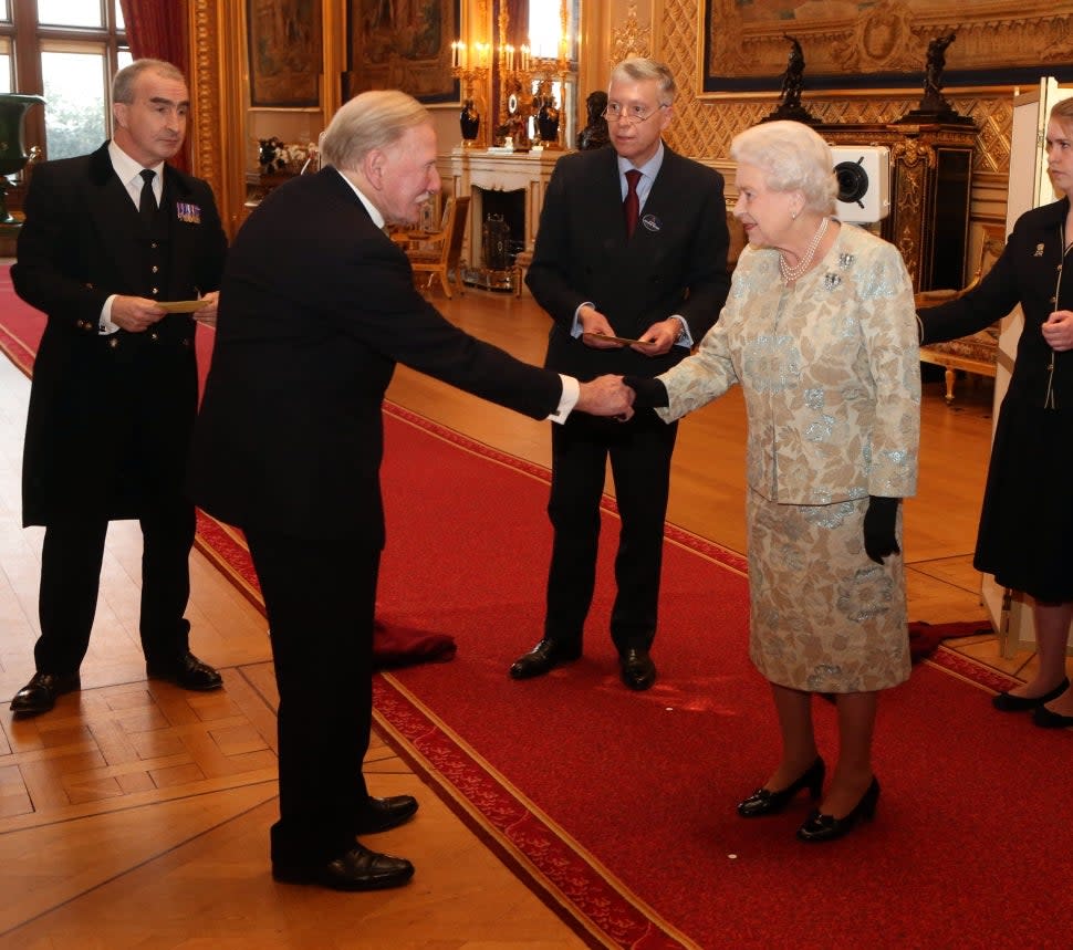 Leslie Phillips and Queen Elizabeth II