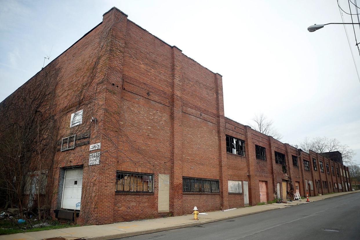 The former L.E. Shunk Latex Products complex stands vacant in 2018 at 355 Morgan Ave. in South Akron. The commercial building has since been demolished.