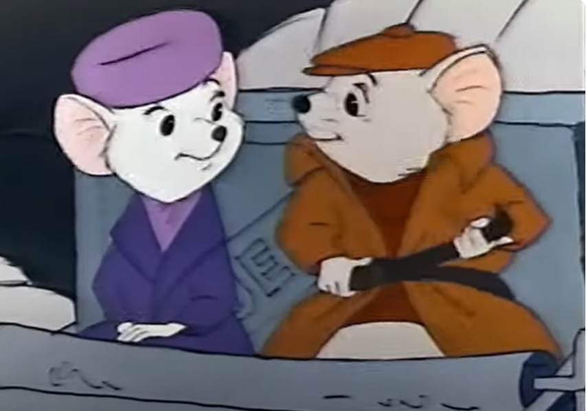 Les deux souris Bernard et Bianca dans le dessin animé de 1977.