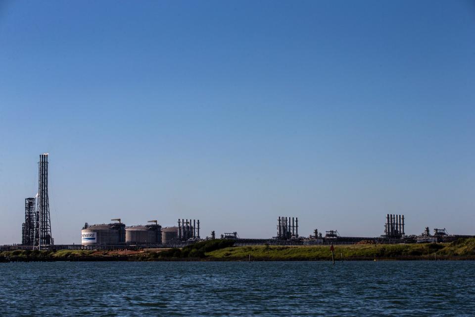 Cheniere Energy, an LNG export facility, is seen from the La Quinta Channel on Oct. 19, 2022, in San Patricio County, Texas.