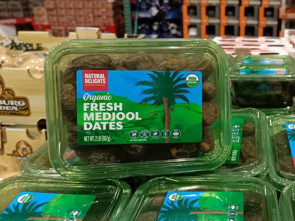 Packages of Medjool dates at Costco