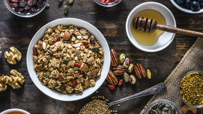 Bowl of granola and nuts