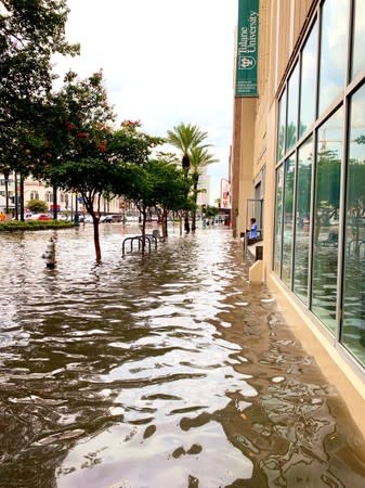 A flooded area is seen in New Orleans