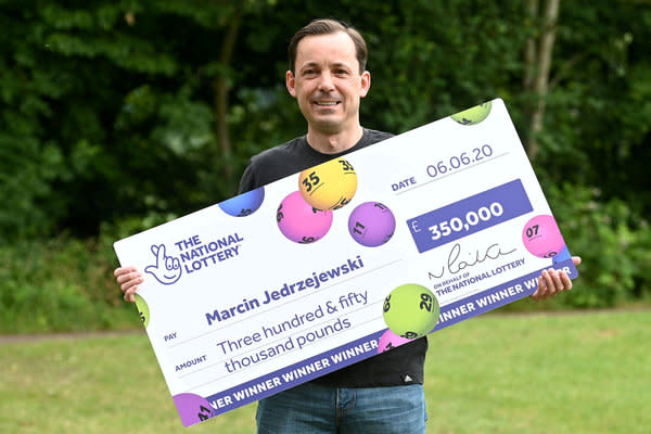 Truck driver Marcin Jedrzejewski scooped £350k with a £1 Lucky Dip ticket (SWNS)