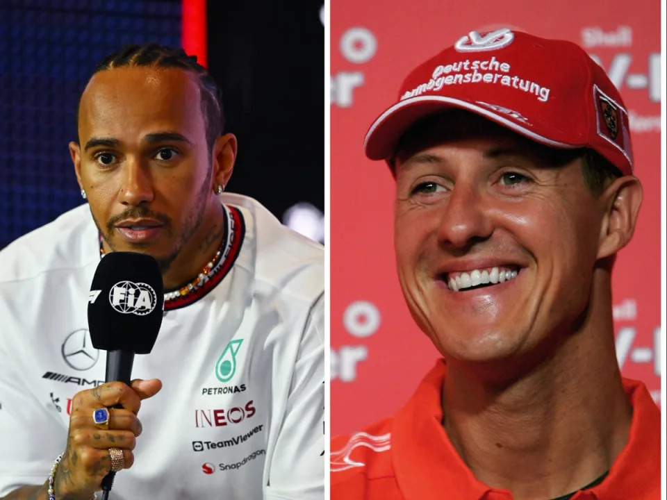 Lewis Hamilton has given a glowing tribute to Michael Schumacher in a new documentary (Getty Images)