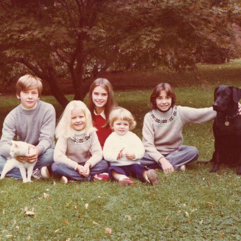 <p>Brooke Shields Instagram</p> Brooke Shields with her siblings as kids.